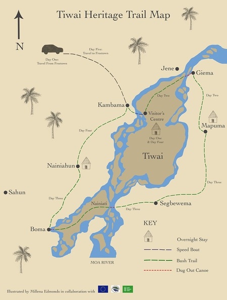 Tiwai Heritage Trail map